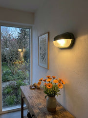 Docka Industrial Barn Wall Sconce Glass Lantern - Garage Gate Light